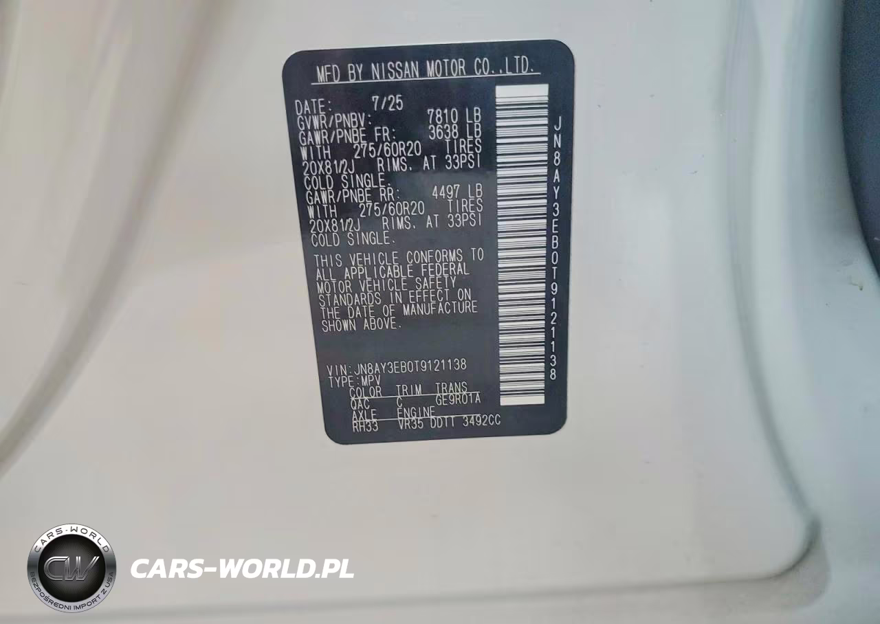 2026 Nissan Armada Platinum VIN:JN8AY3EB0T9121138 - 13