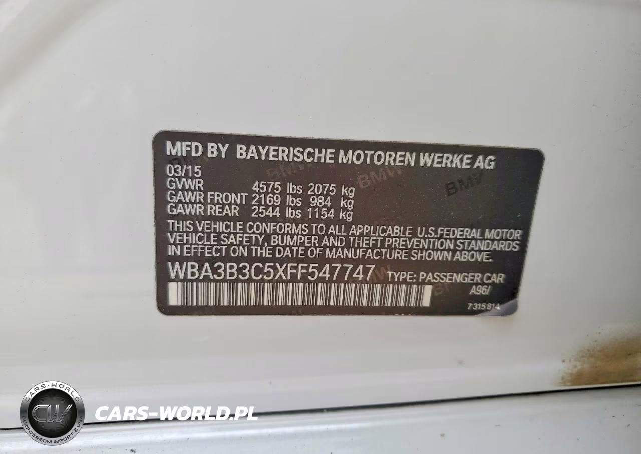 2015 BMW 328 Xi VIN:WBA3B3C5XFF547747 - 12