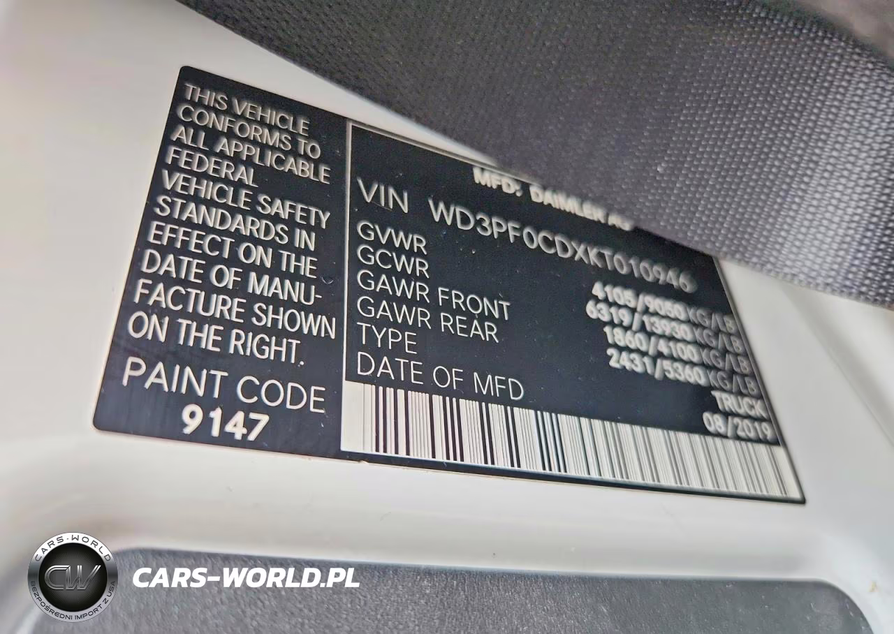 2019 Mercedes-Benz Sprinter 2500 VIN:WD3PF0CDXKT010946 - 14