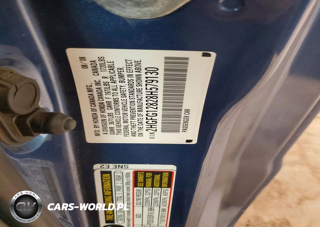 2008 Honda Civic Ex VIN:2HGFG12828H579130 - 12