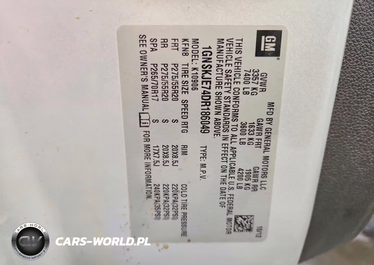 2013 Chevrolet Suburban K1500 Lt VIN:1GNSKJE74DR186049 - 13