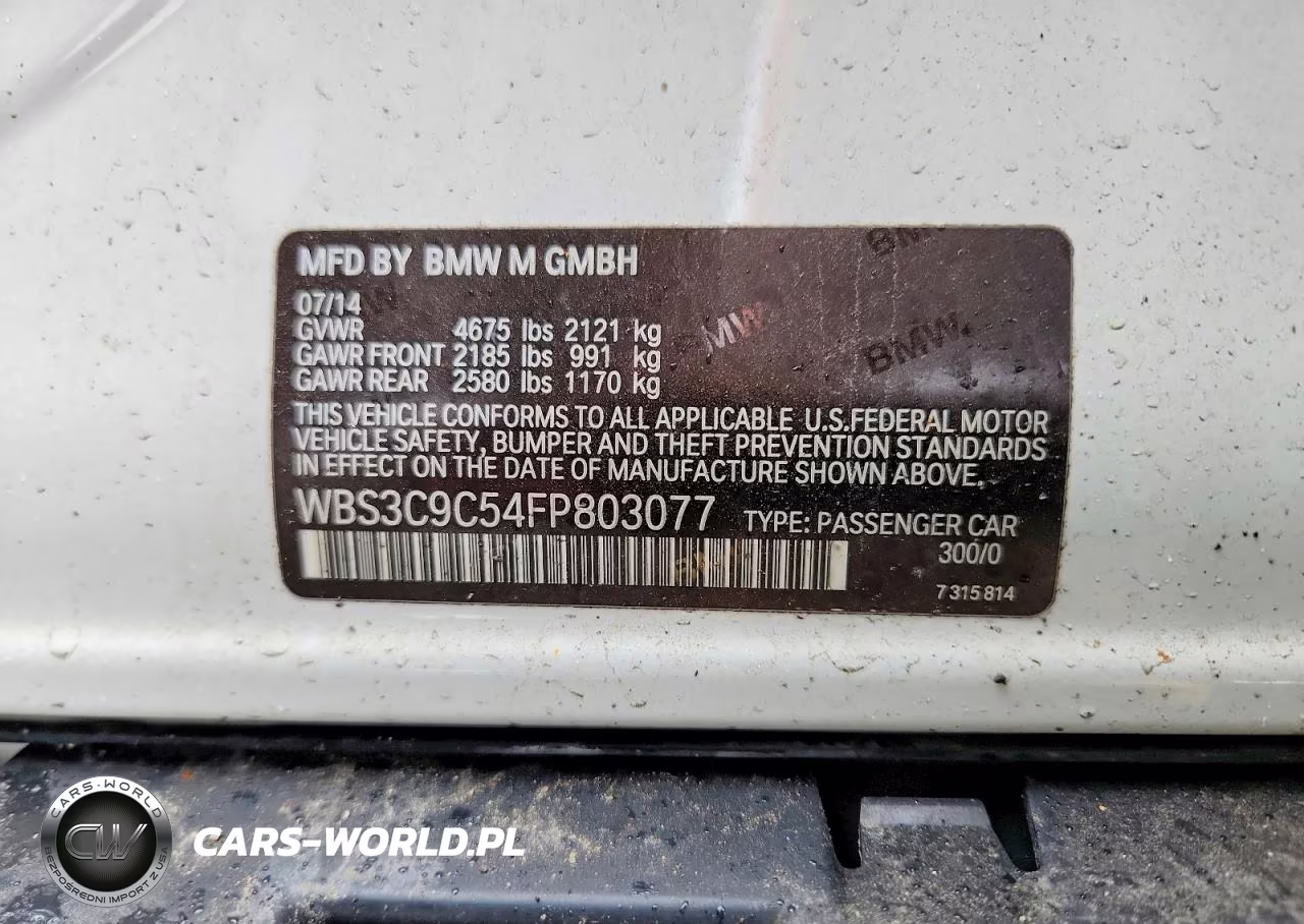 2015 BMW M3 VIN:WBS3C9C54FP803077 - 13