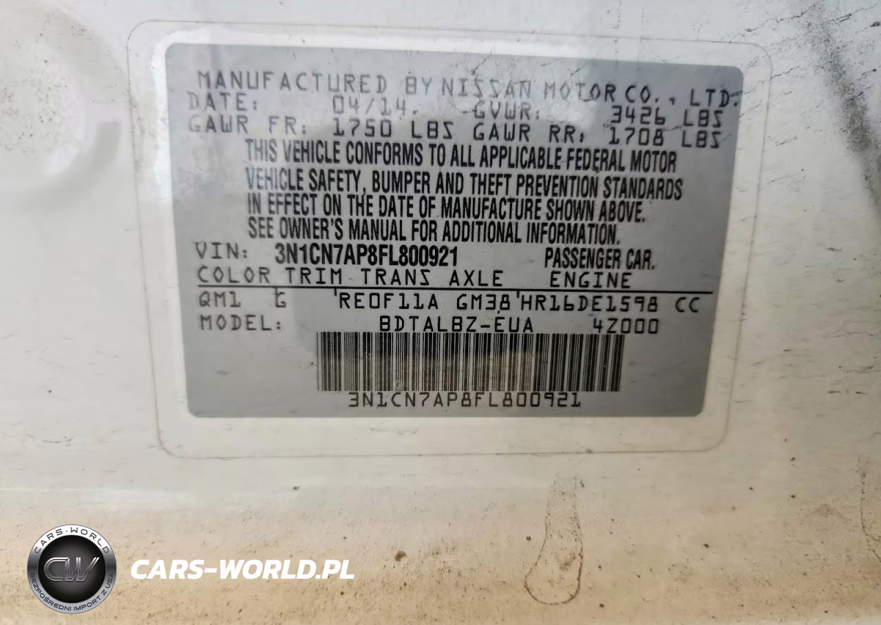 2015 Nissan Versa 1.6 S VIN:3N1CN7AP8FL800921 - 12