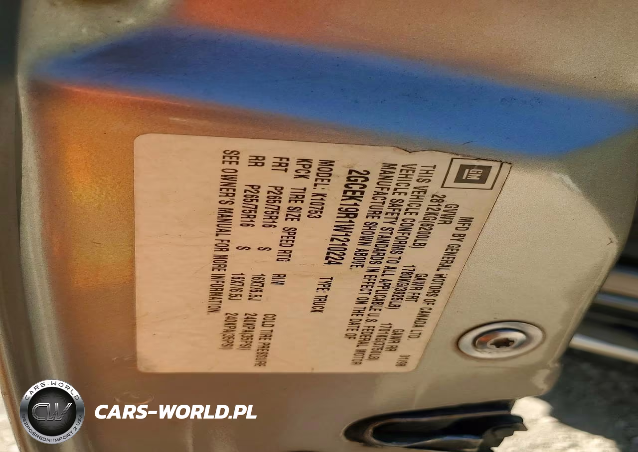 1998 Chevrolet Gmt-400 K1500 VIN:2GCEK19R1W1210224 - 12