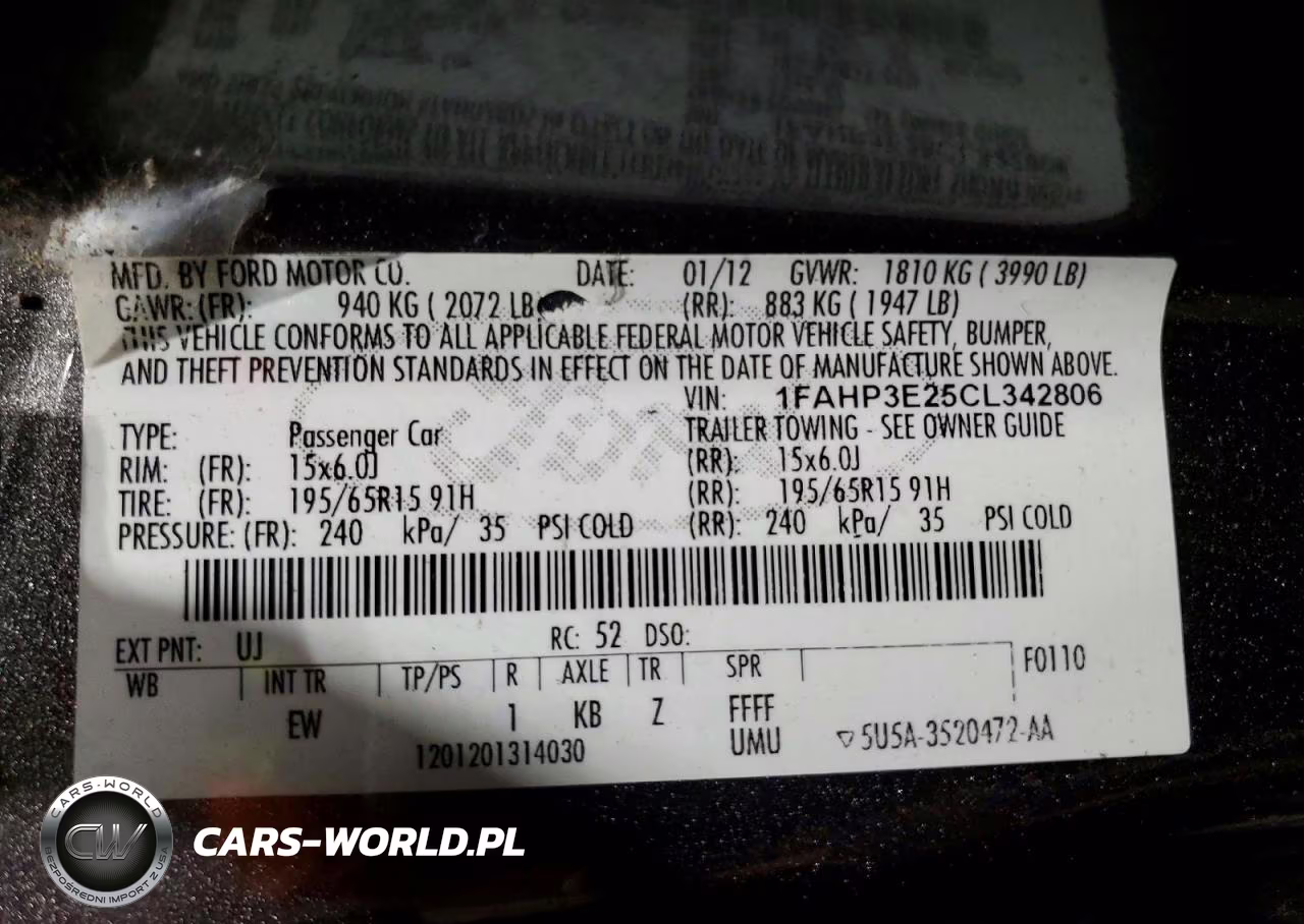 2012 Ford Focus S VIN:1FAHP3E25CL342806 - 12