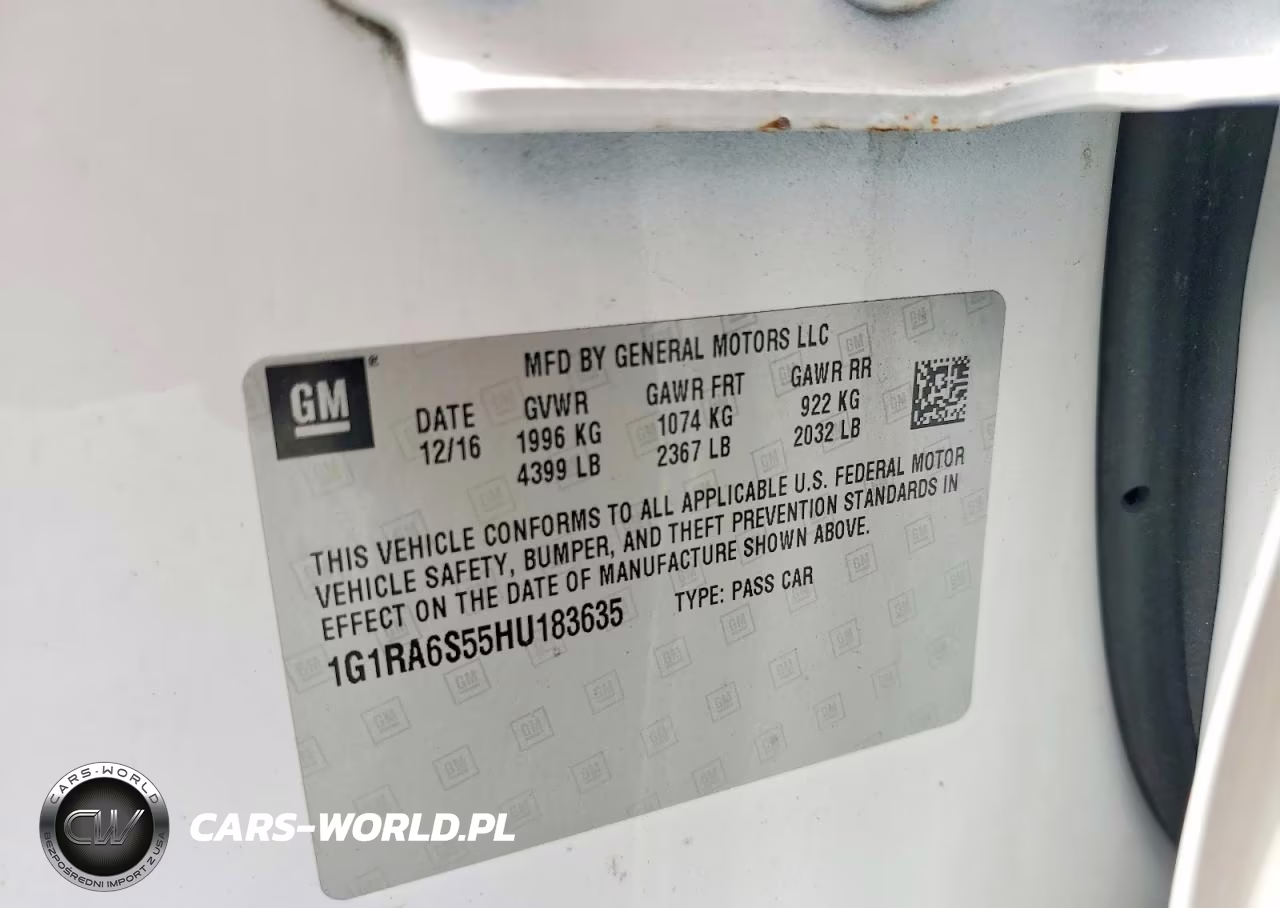 2017 Chevrolet Volt Lt VIN:1G1RA6S55HU183635 - 12