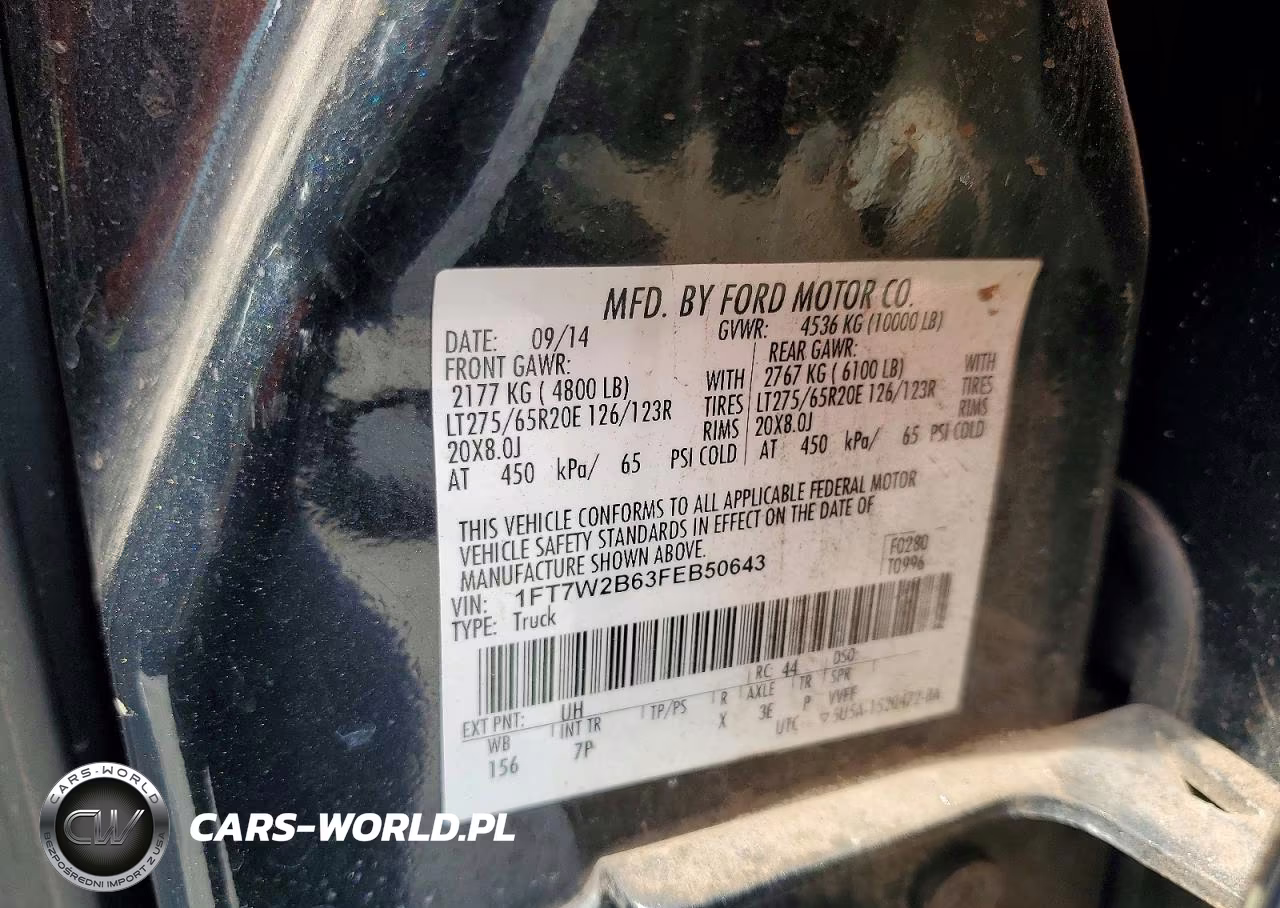 2015 Ford F250 Super Duty VIN:1FT7W2B63FEB50643 - 12
