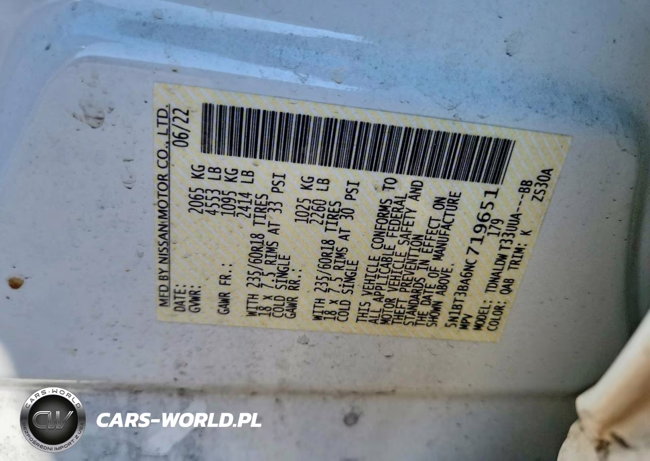 2022 Nissan Rogue Sv VIN:5N1BT3BA6NC719651 - 12