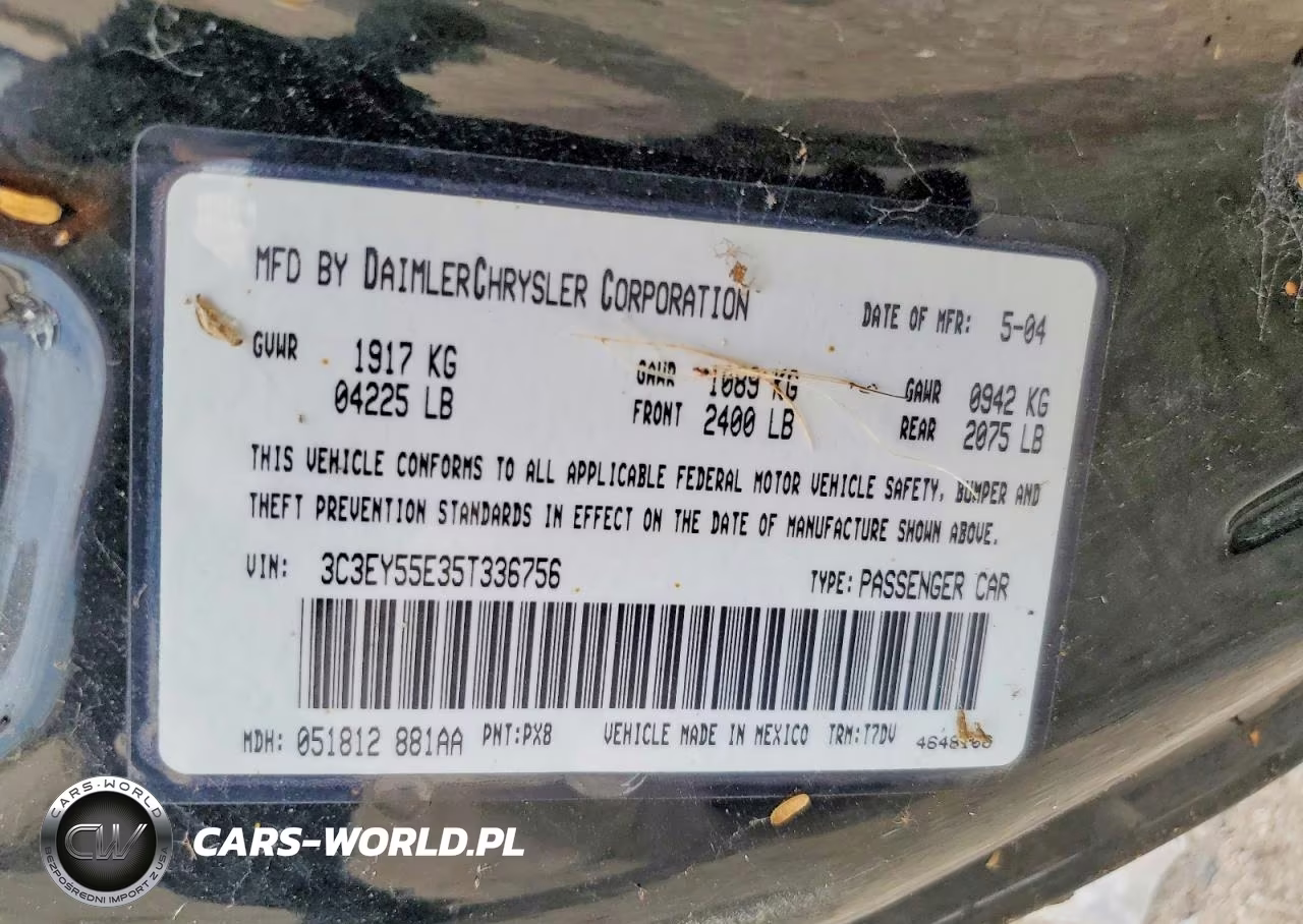 2005 Chry Pt Cruiser VIN:3C3EY55E35T336756 - 12