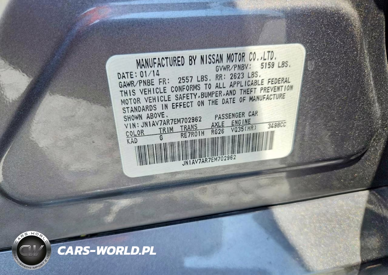 2014 Infiniti Q50 Hybrid Sport VIN:JN1AV7AR7EM702962 - 12