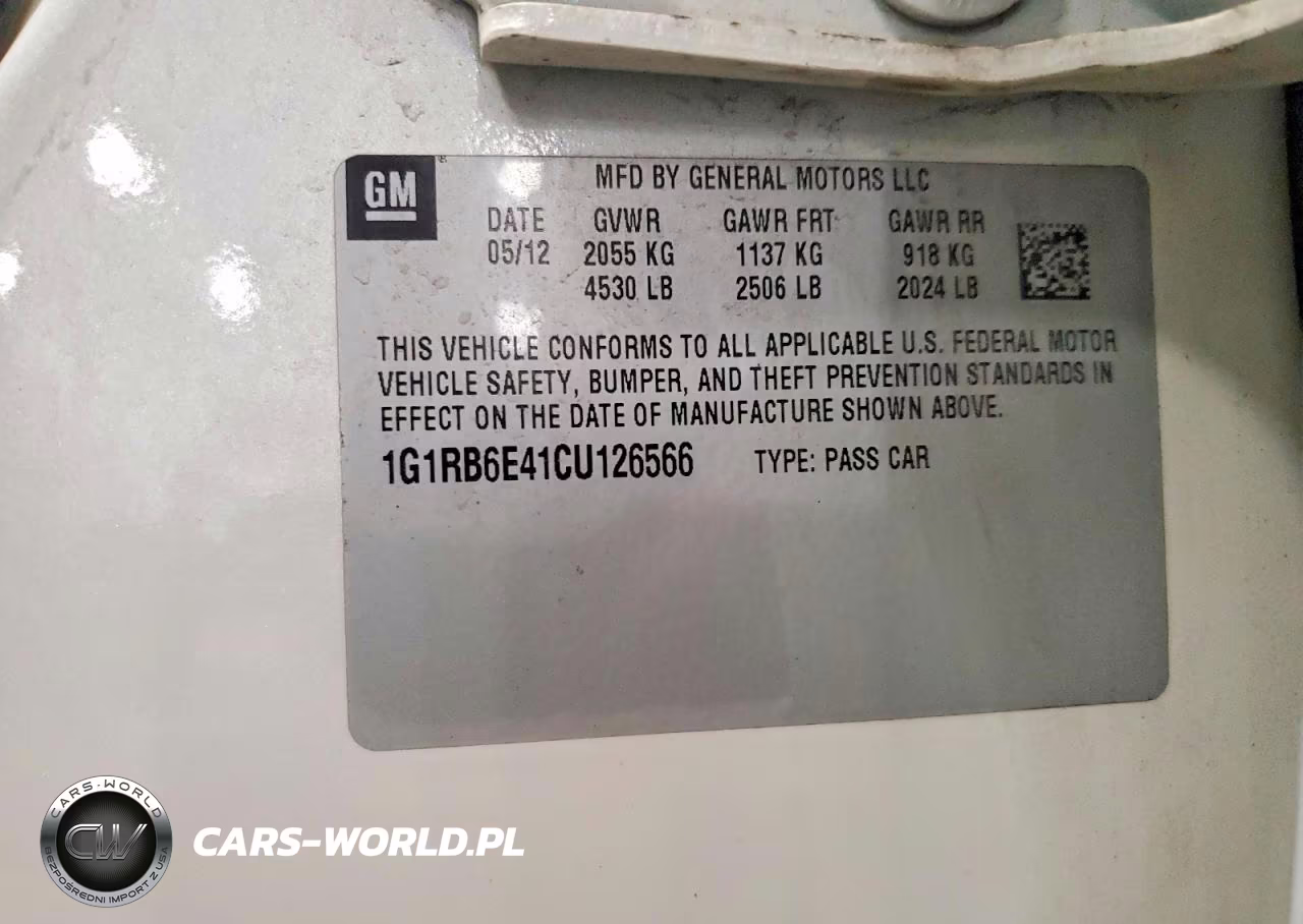 2012 Chevrolet Volt VIN:1G1RB6E41CU126566 - 12