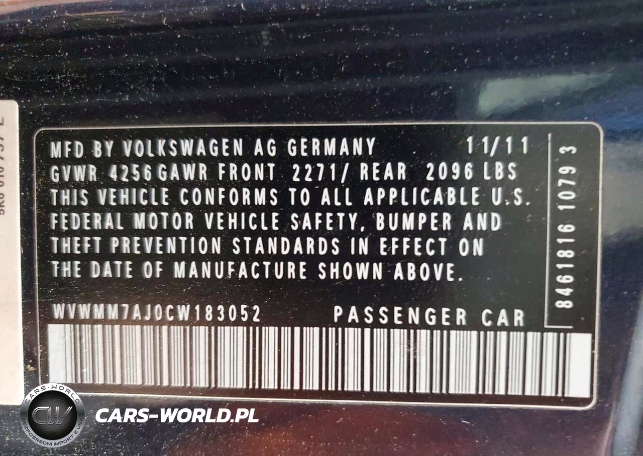2012 Volkswagen Golf VIN:WVWMM7AJ0CW183052 - 13