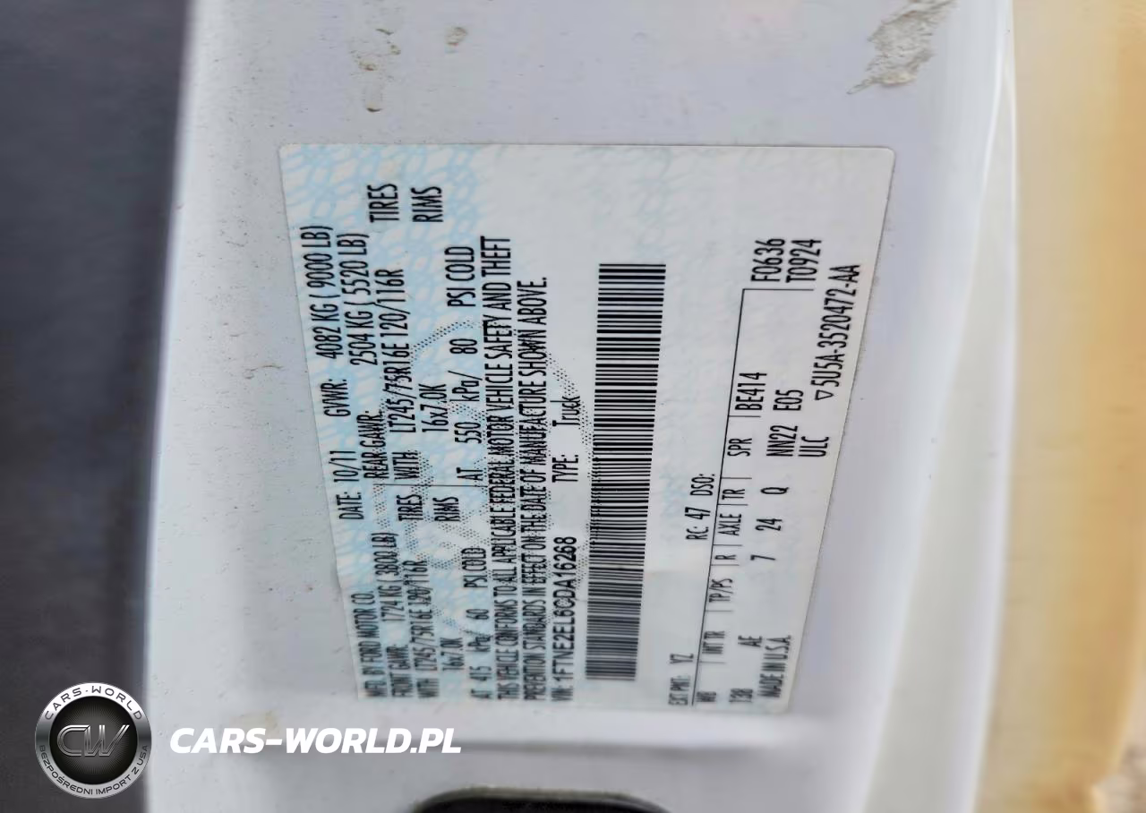 2012 Ford Econoline E250 Van VIN:1FTNE2EL6CDA16268 - 12
