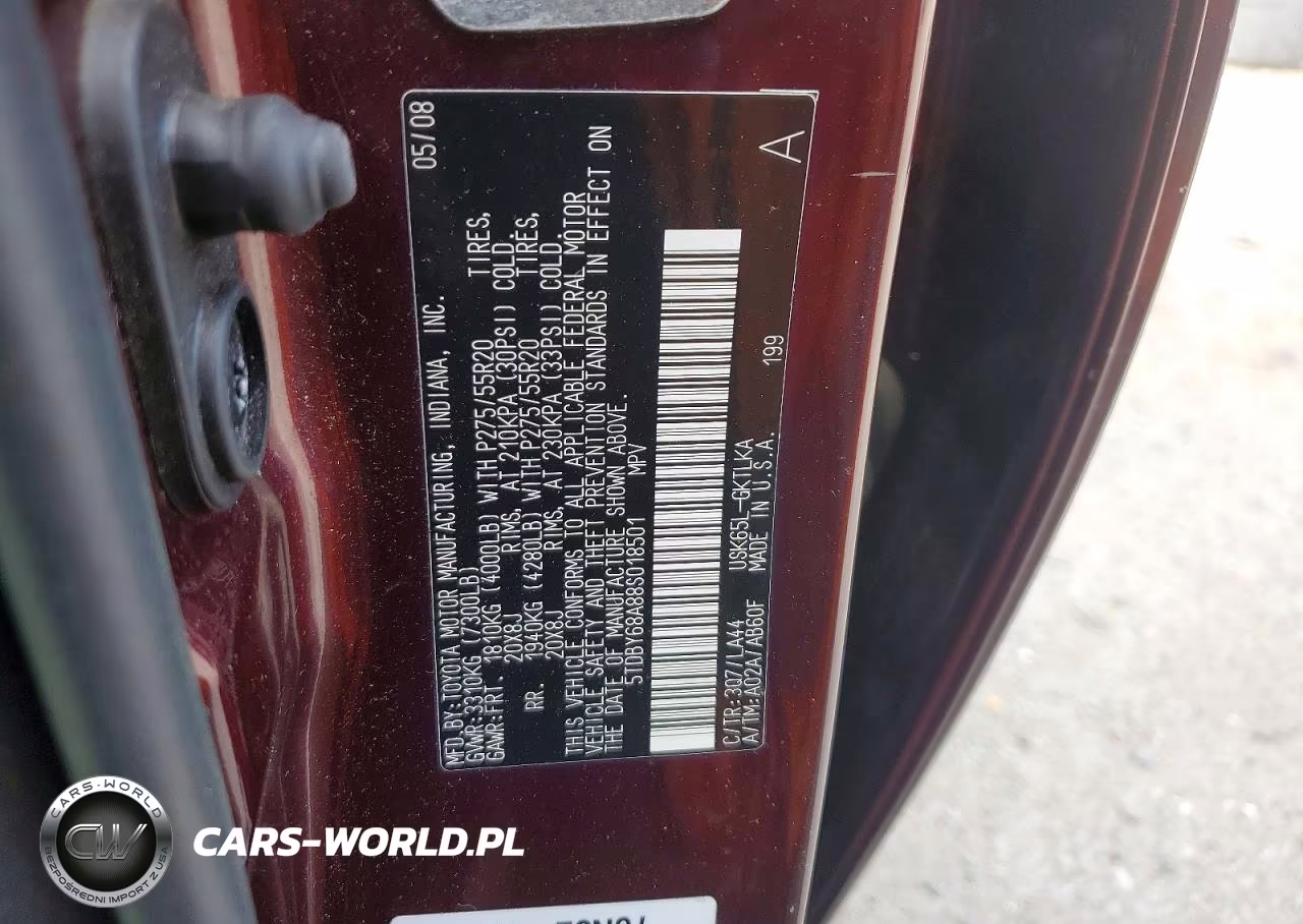 2008 Toyota Sequoia Limited VIN:5TDBY68A88S018501 - 13