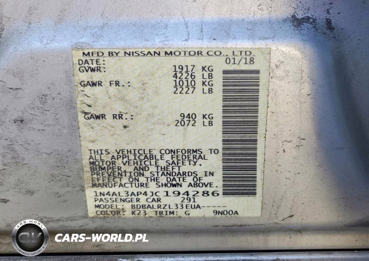 2018 Nissan Altima 2.5 Sl VIN:1N4AL3AP4JC194286 - 12