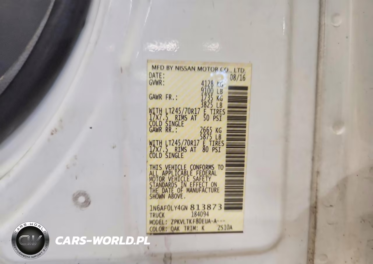 2016 Nissan Nv 2500 Hd Sv VIN:1N6AF0LY4GN813873 - 13
