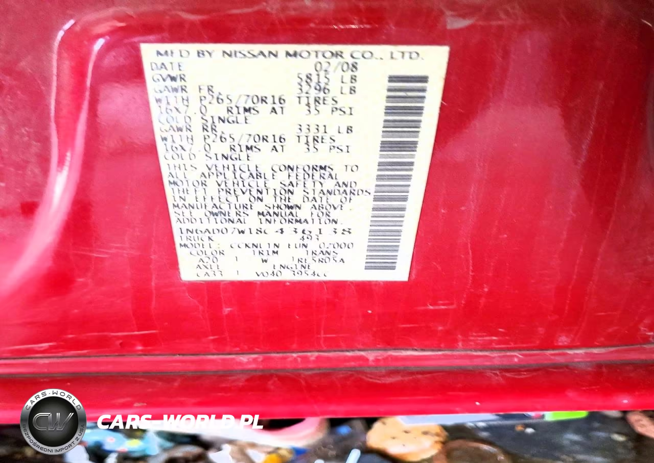 2008 Nissan Frontier Se V6 VIN:1N6AD07W18C436138 - 12