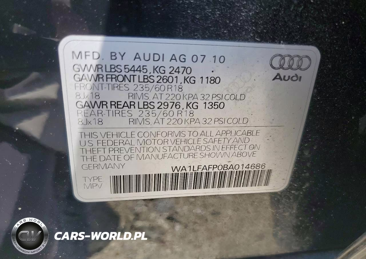 2011 Audi Q5 Premium Plus VIN:WA1LFAFP0BA014686 - 13