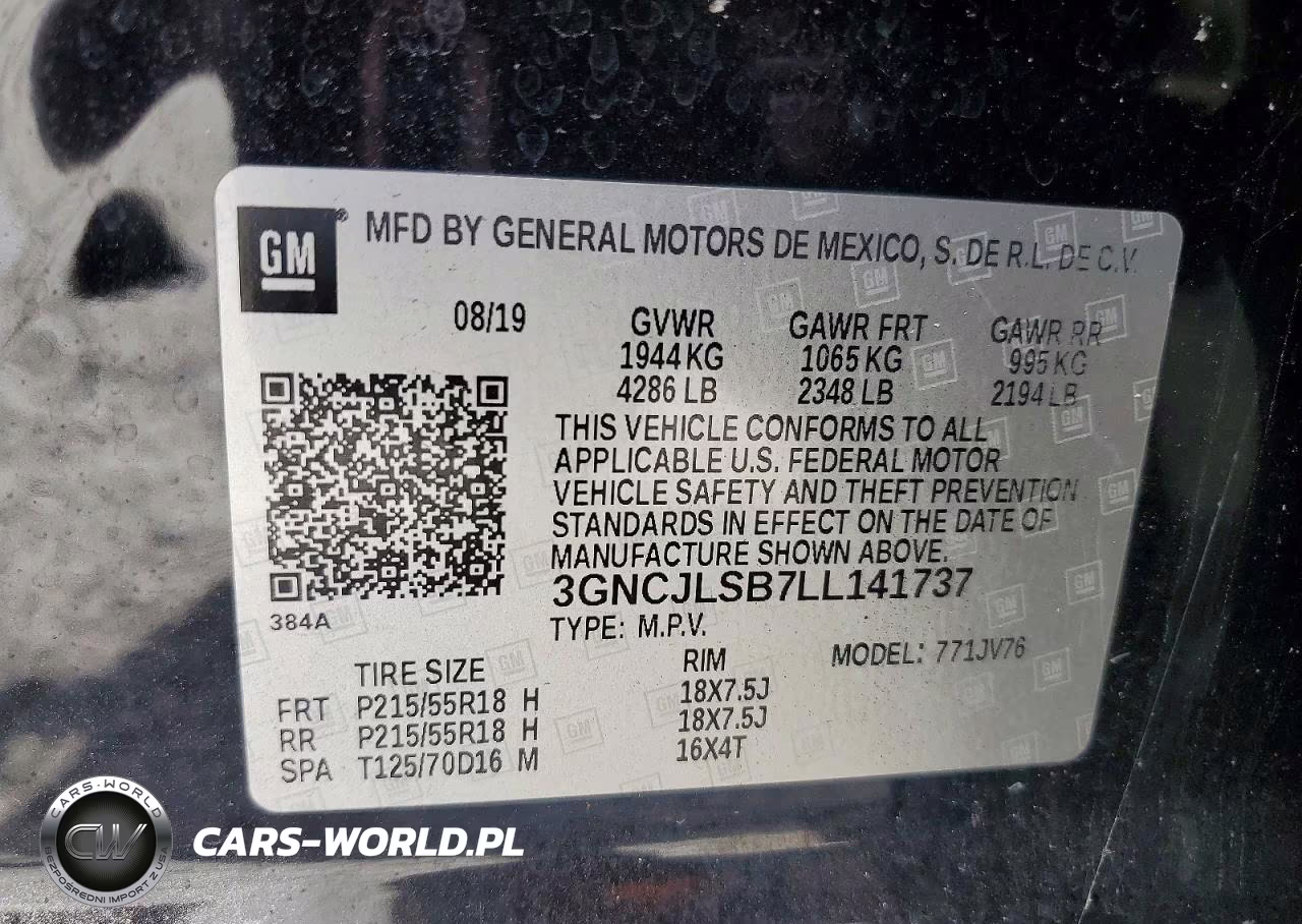 2020 Chevrolet Trax 1Lt VIN:3GNCJLSB7LL141737 - 12