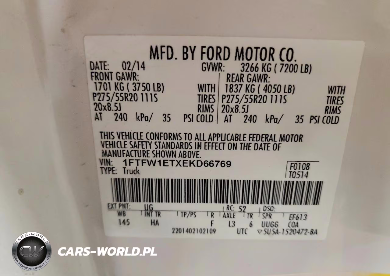 2014 Ford F150 Supercrew VIN:1FTFW1ETXEKD66769 - 12