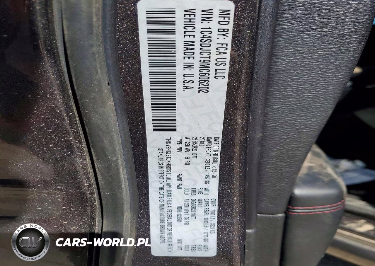 2021 Dodge Durango R VIN:1C4SDJCT9MC606202 - 13