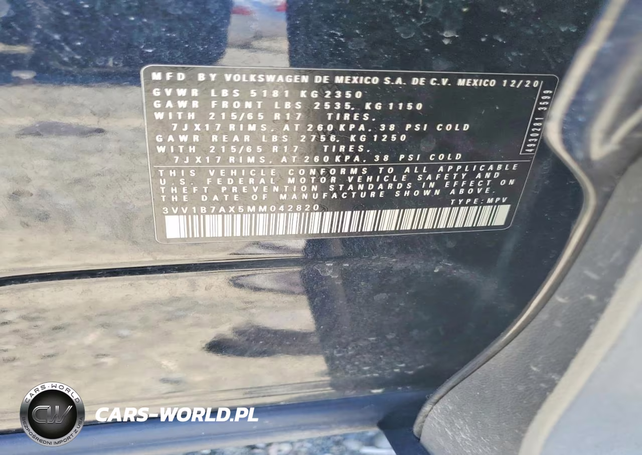 2021 Volkswagen Tiguan S VIN:3VV1B7AX5MM042820 - 12