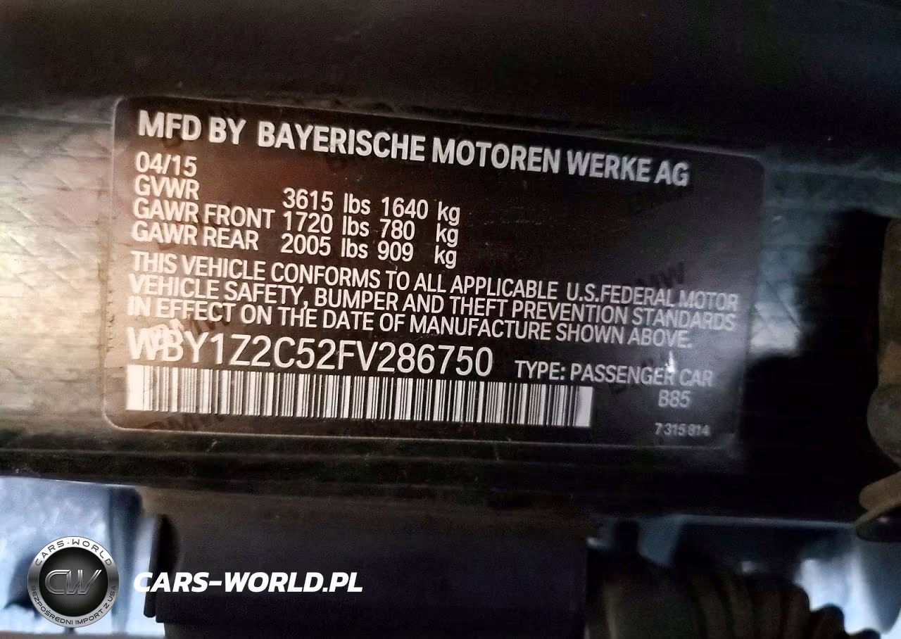 2015 BMW I3 Bev VIN:WBY1Z2C52FV286750 - 12