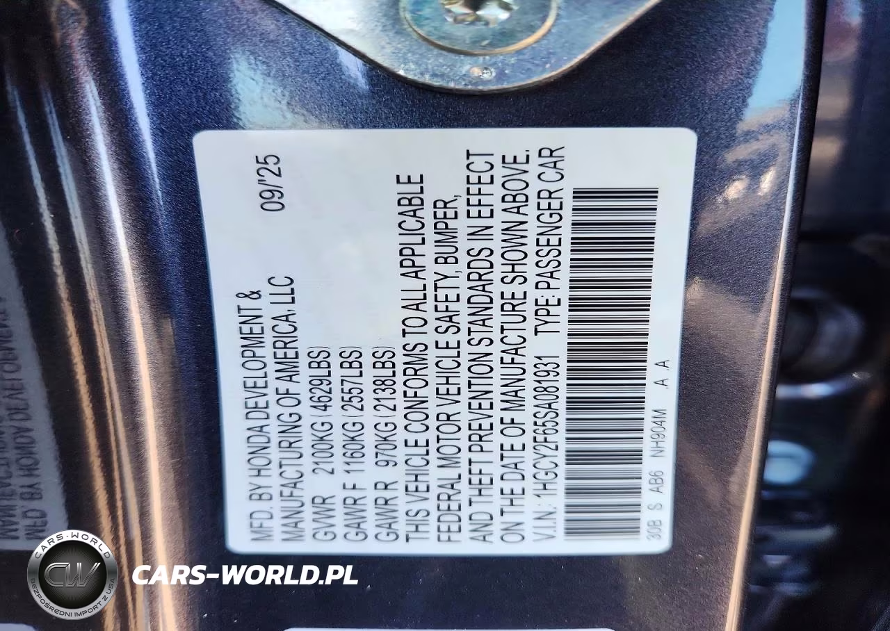 2025 Honda Accord Hybrid Exl VIN:1HGCY2F65SA081931 - 12