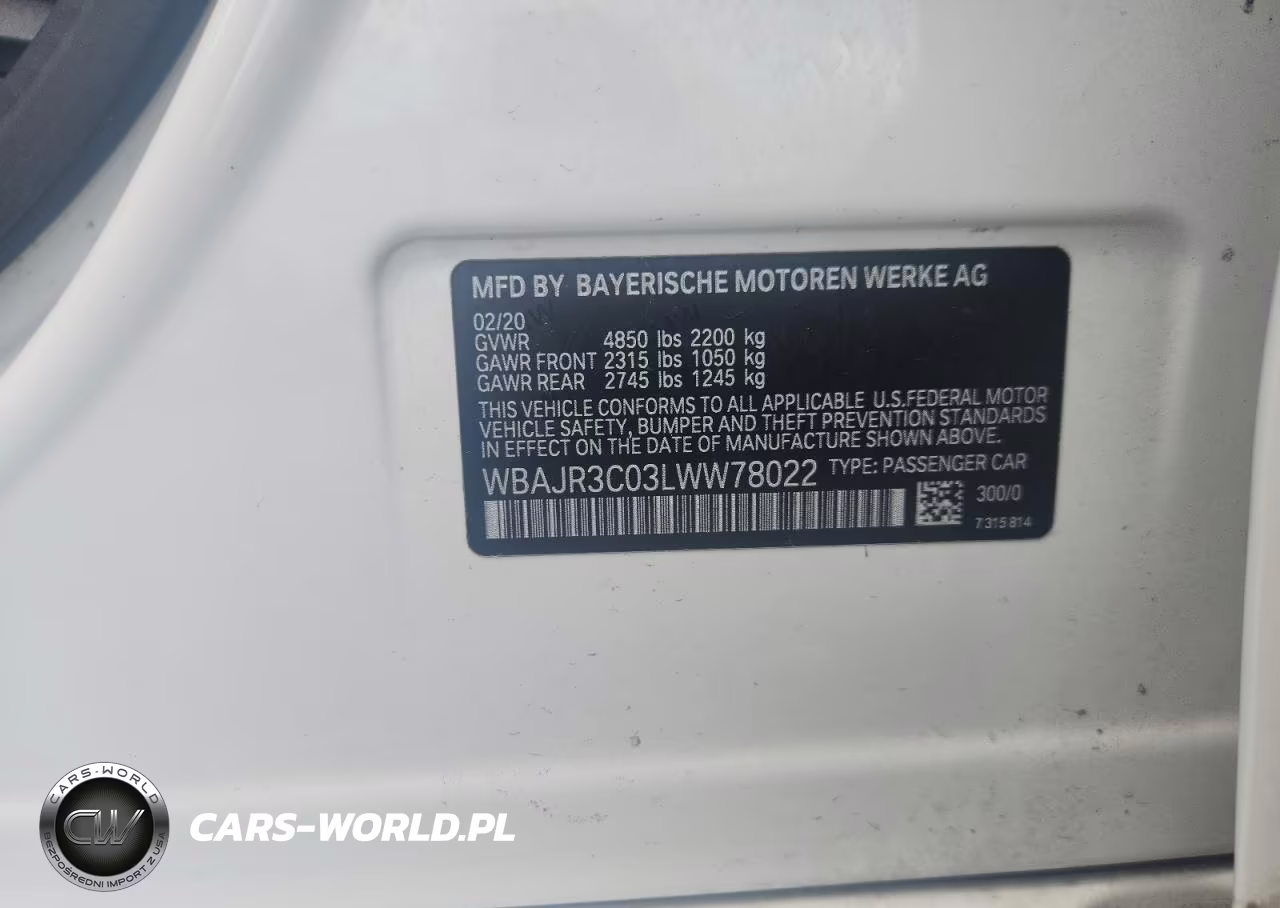 2020 BMW 530 I VIN:WBAJR3C03LWW78022 - 12