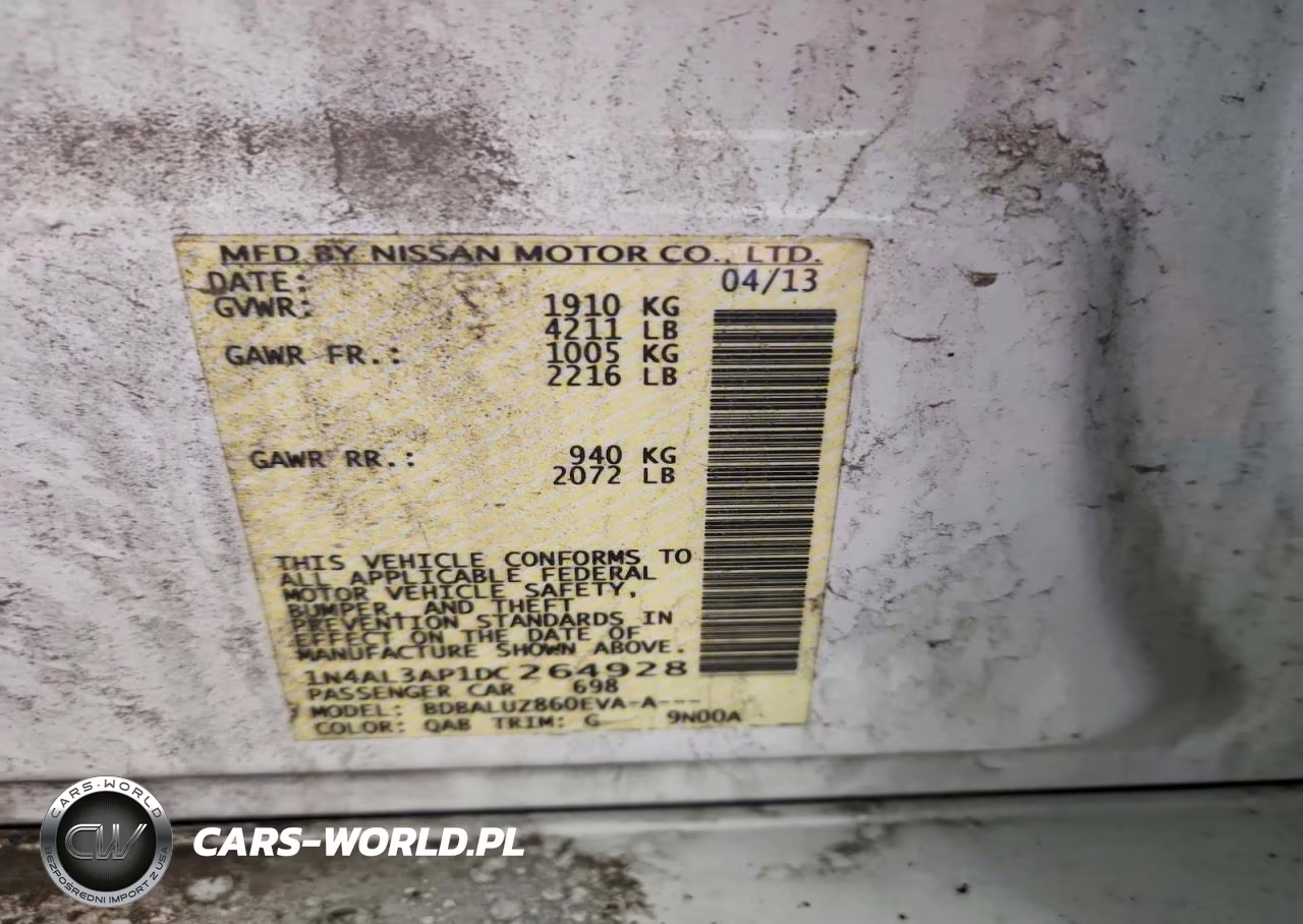 2013 Nissan Altima 2.5 VIN:1N4AL3AP1DC264928 - 12