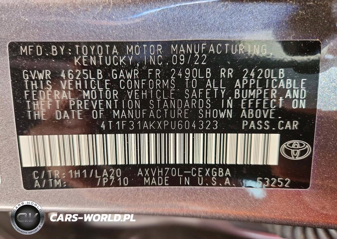 2023 Toyota Camry Xle VIN:4T1F31AKXPU604323 - 12