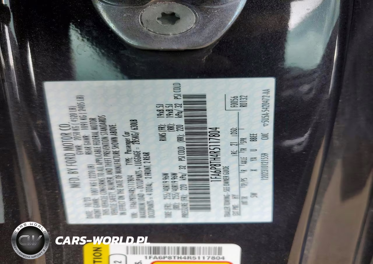 2024 Ford Mustang VIN:1FA6P8TH4R5117804 - 12