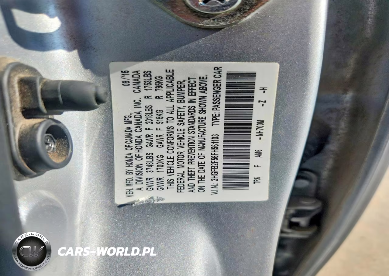 2015 Honda Civic Lx VIN:2HGFB2F56FH561103 - 12