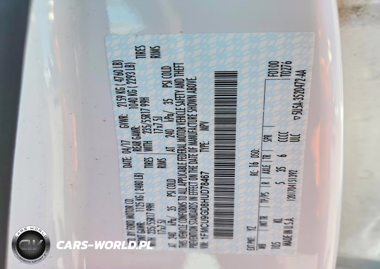 2017 Ford Escape Se VIN:1FMCU9GD8HUD78467 - 13
