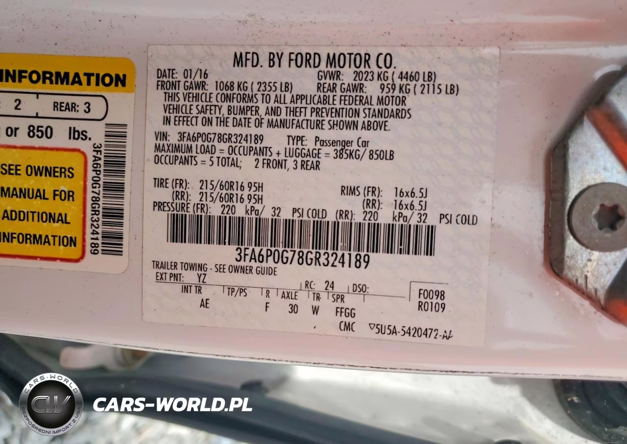 2016 Ford Fusion S VIN:3FA6P0G78GR324189 - 12