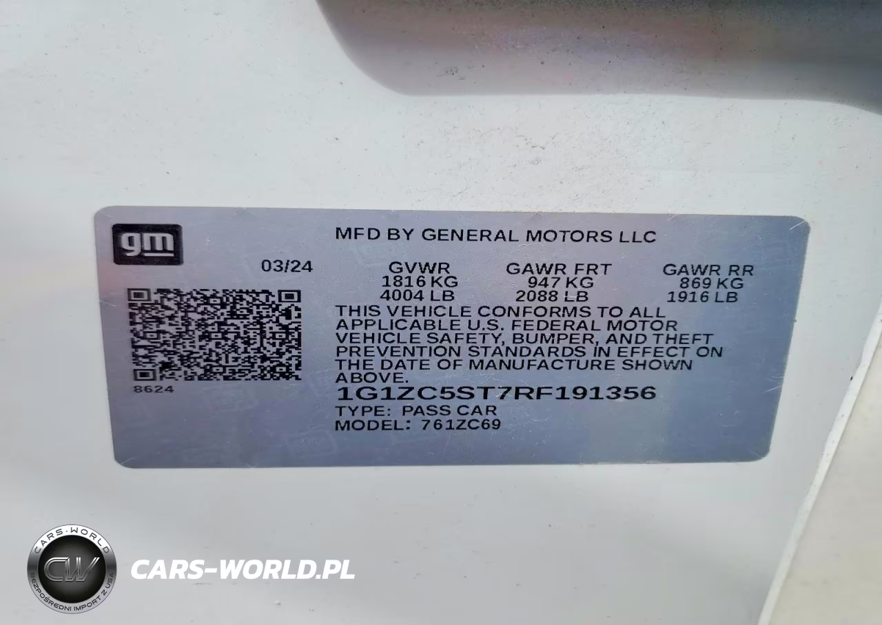 2024 Chevrolet Malibu Ls VIN:1G1ZC5ST7RF191356 - 12
