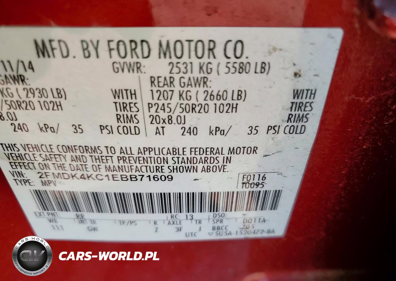 2014 Ford Edge Limited VIN:2FMDK4KC1EBB71609 - 13