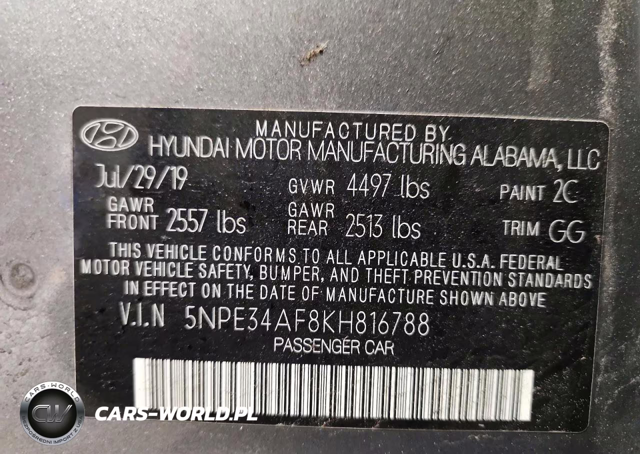 2019 Hyundai Sonata Limited VIN:5NPE34AF8KH816788 - 13