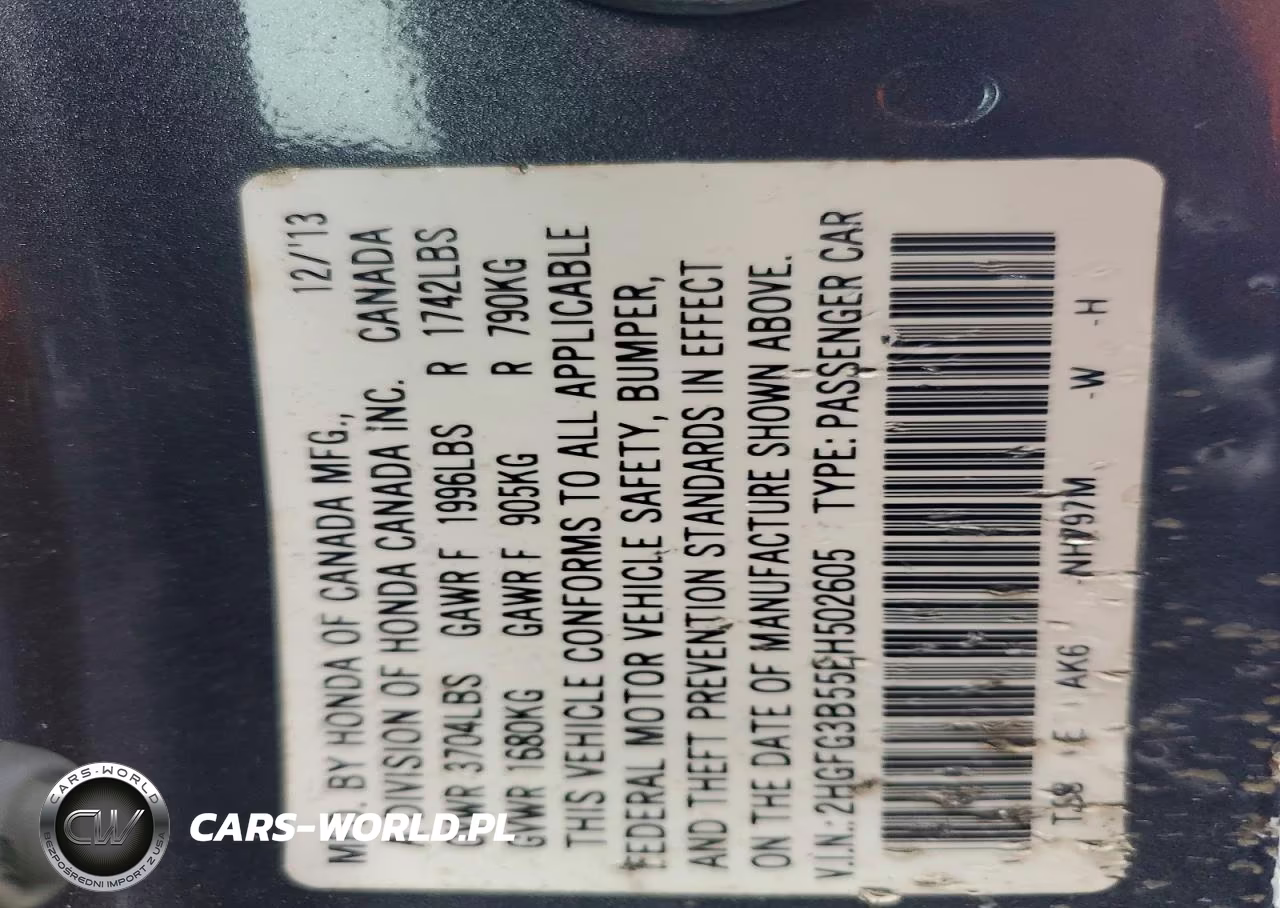 2014 Honda Civic Lx VIN:2HGFG3B55EH502605 - 12