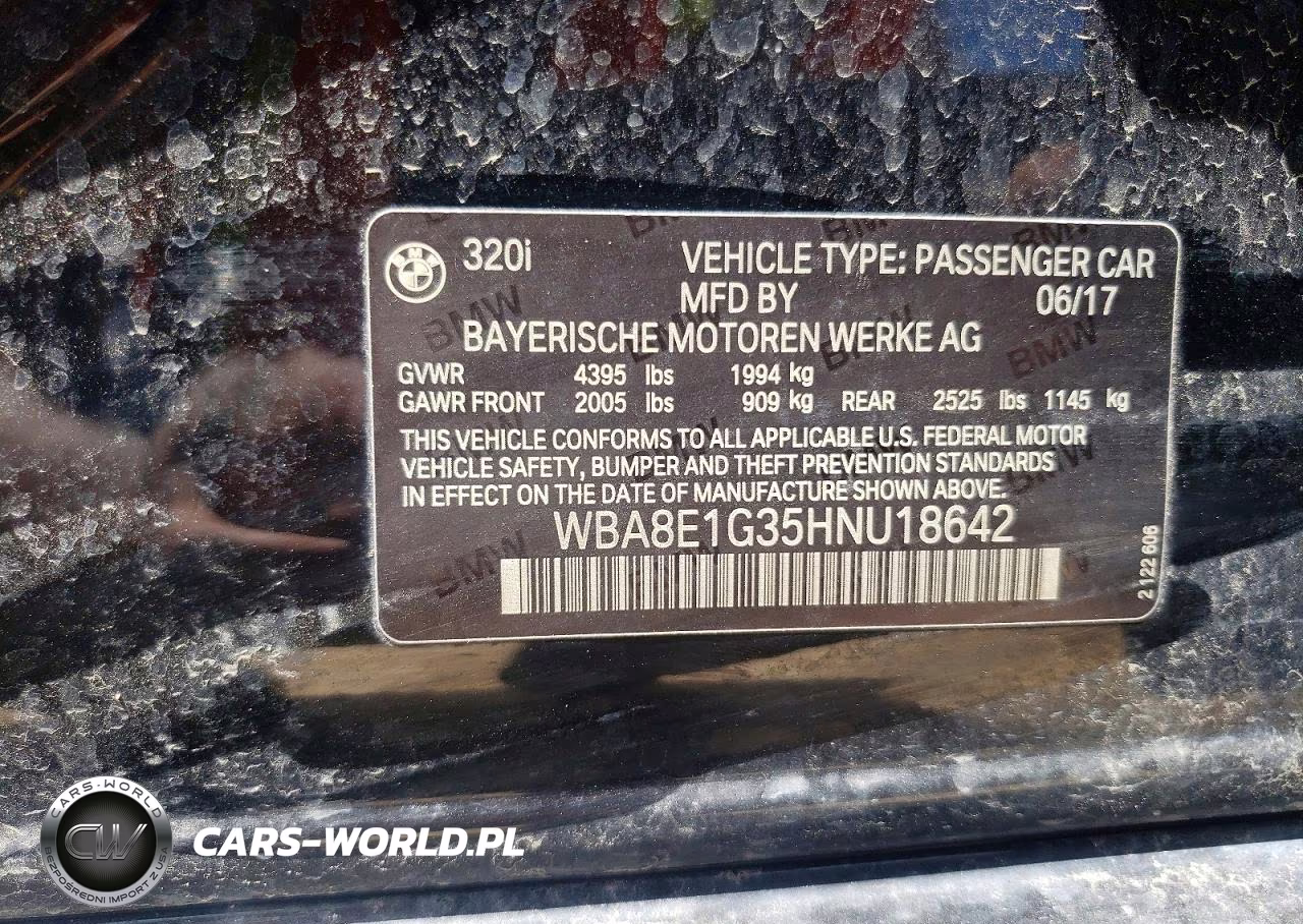 2017 BMW 320 I VIN:WBA8E1G35HNU18642 - 12