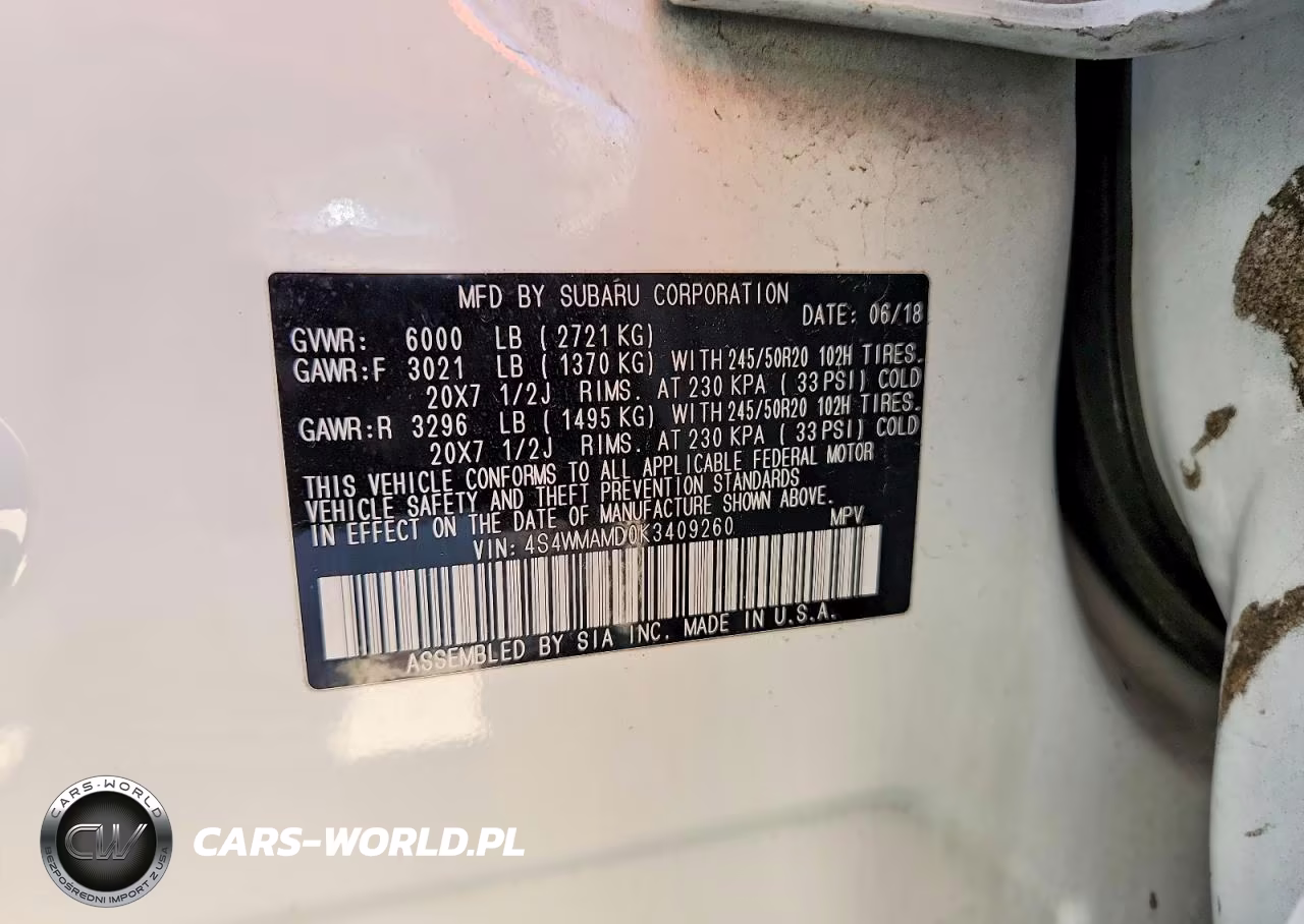 2019 Subaru Ascent Limited VIN:4S4WMAMD0K3409260 - 13