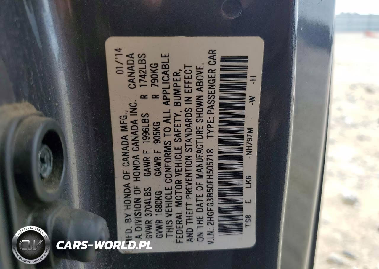 2014 Honda Civic Lx VIN:2HGFG3B50EH505718 - 13