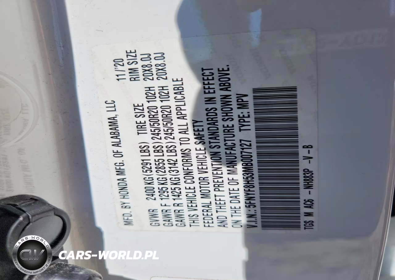 2021 Honda Passport Exl VIN:5FNYF8H53MB007127 - 14