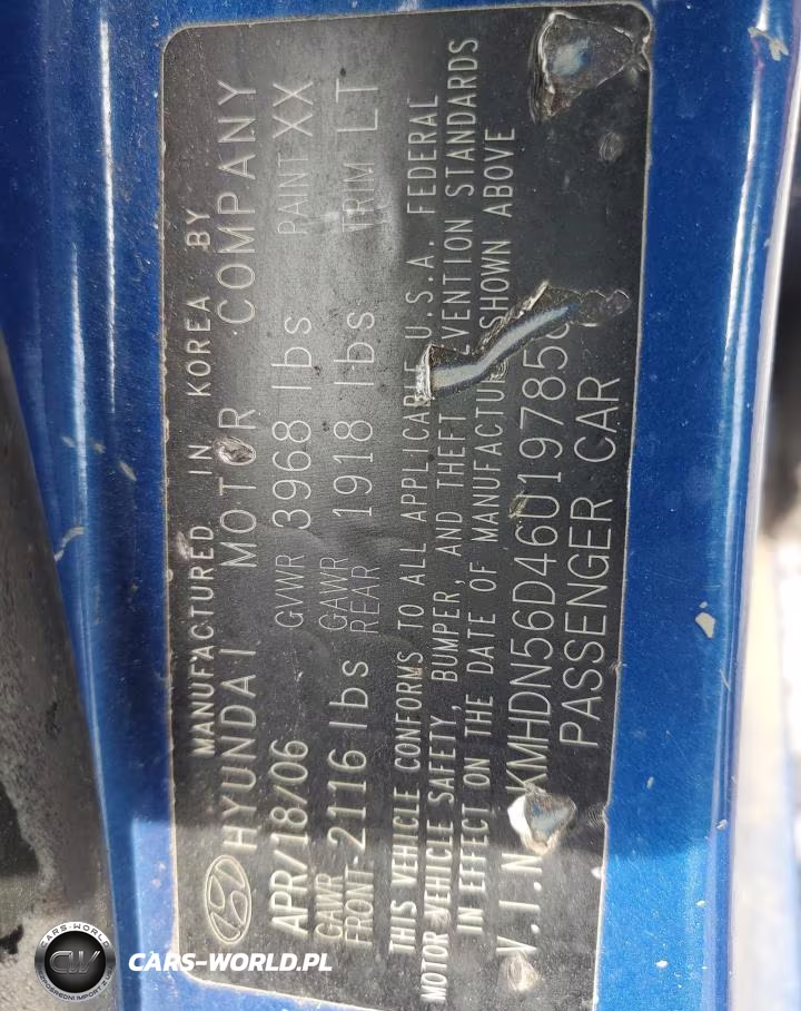 2006 Hyundai Elantra Gls VIN:KMHDN56D46U197858 - 12