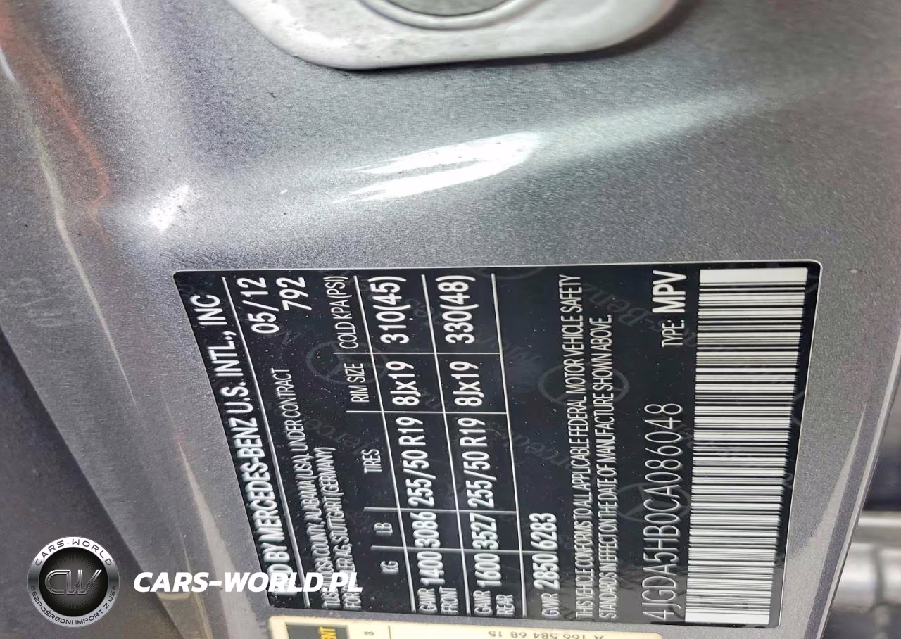 2012 Mercedes-Benz Ml 350 4Matic VIN:4JGDA5HB0CA086048 - 12