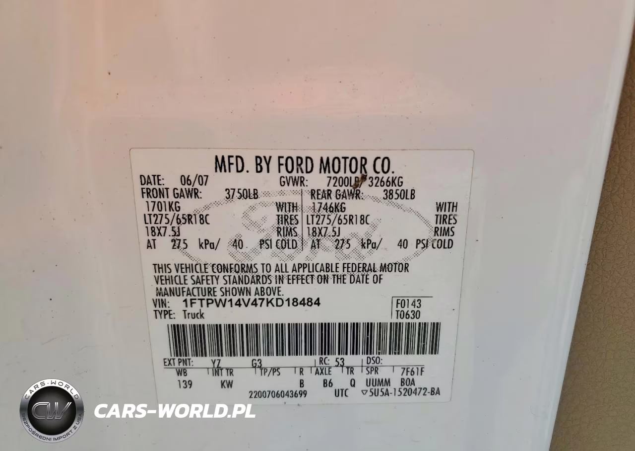 2007 Ford F150 Supercrew VIN:1FTPW14V47KD18484 - 12