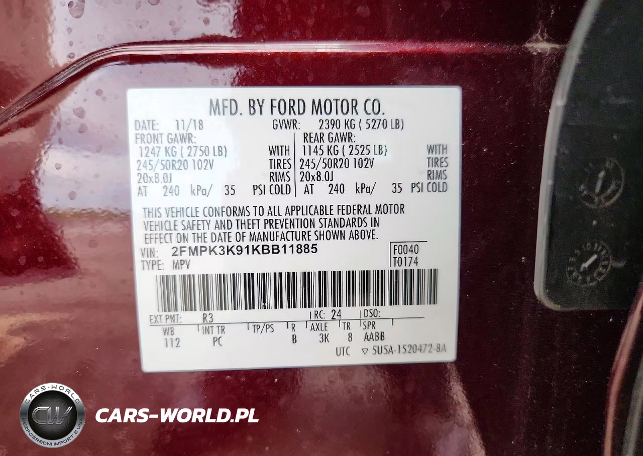 2019 Ford Edge Titanium VIN:2FMPK3K91KBB11885 - 13
