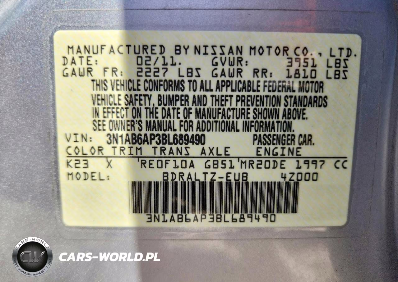 2011 Nissan Sentra 2.0 VIN:3N1AB6AP3BL689490 - 13