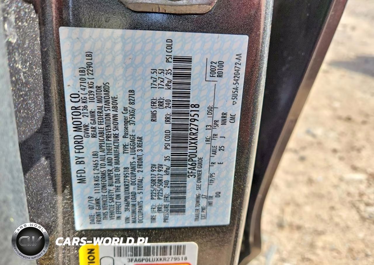 2019 Ford Fusion Se VIN:3FA6P0LUXKR279518 - 12