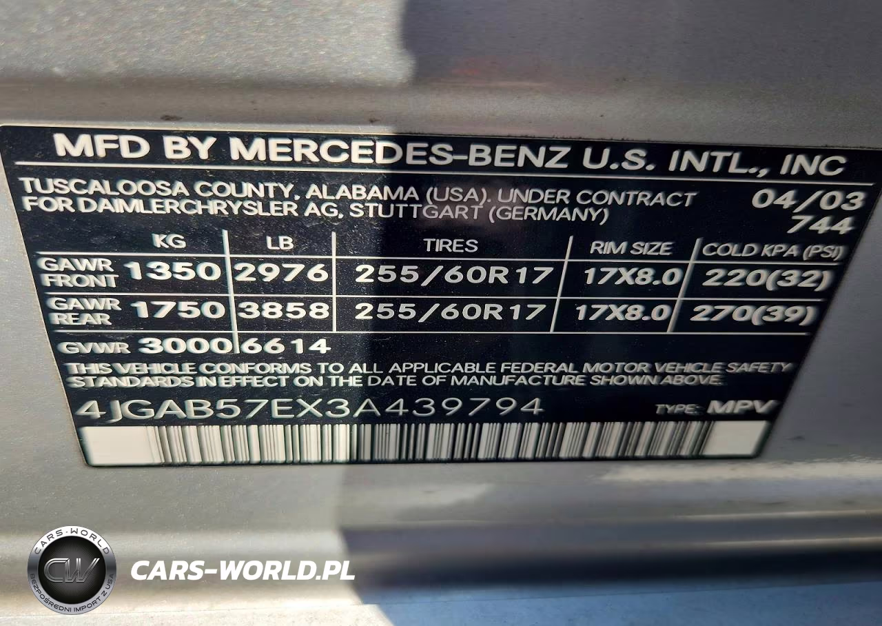 2003 Mercedes-Benz Ml 350 VIN:4JGAB57EX3A439794 - 13